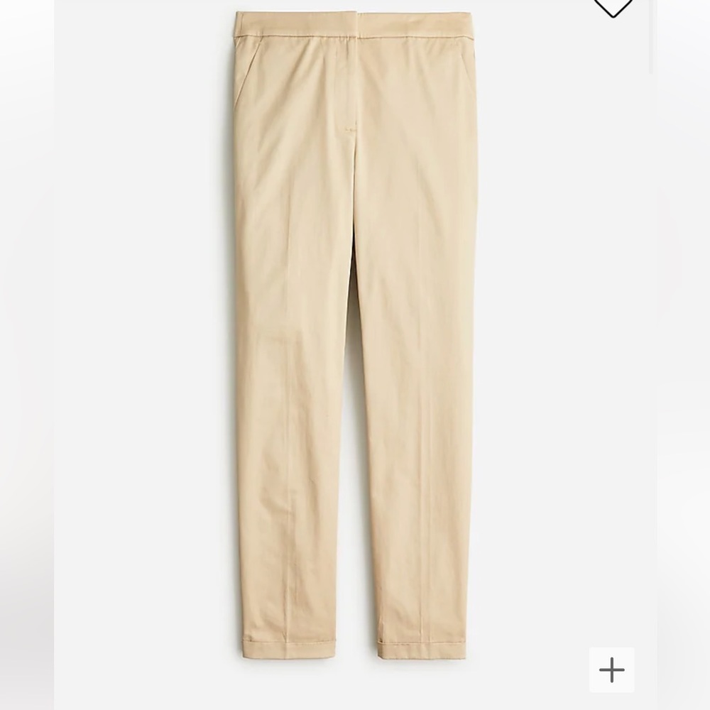 J Crew Petite Kate Cuffed Straight Leg Pant in Lightweight Chino, NWT